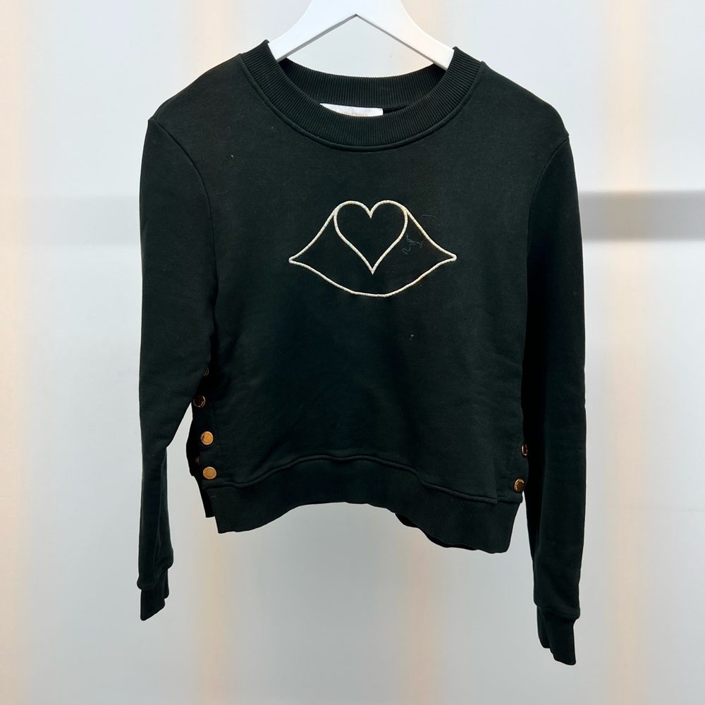 See By Chloe Forest Green Graphic Sweatshirt